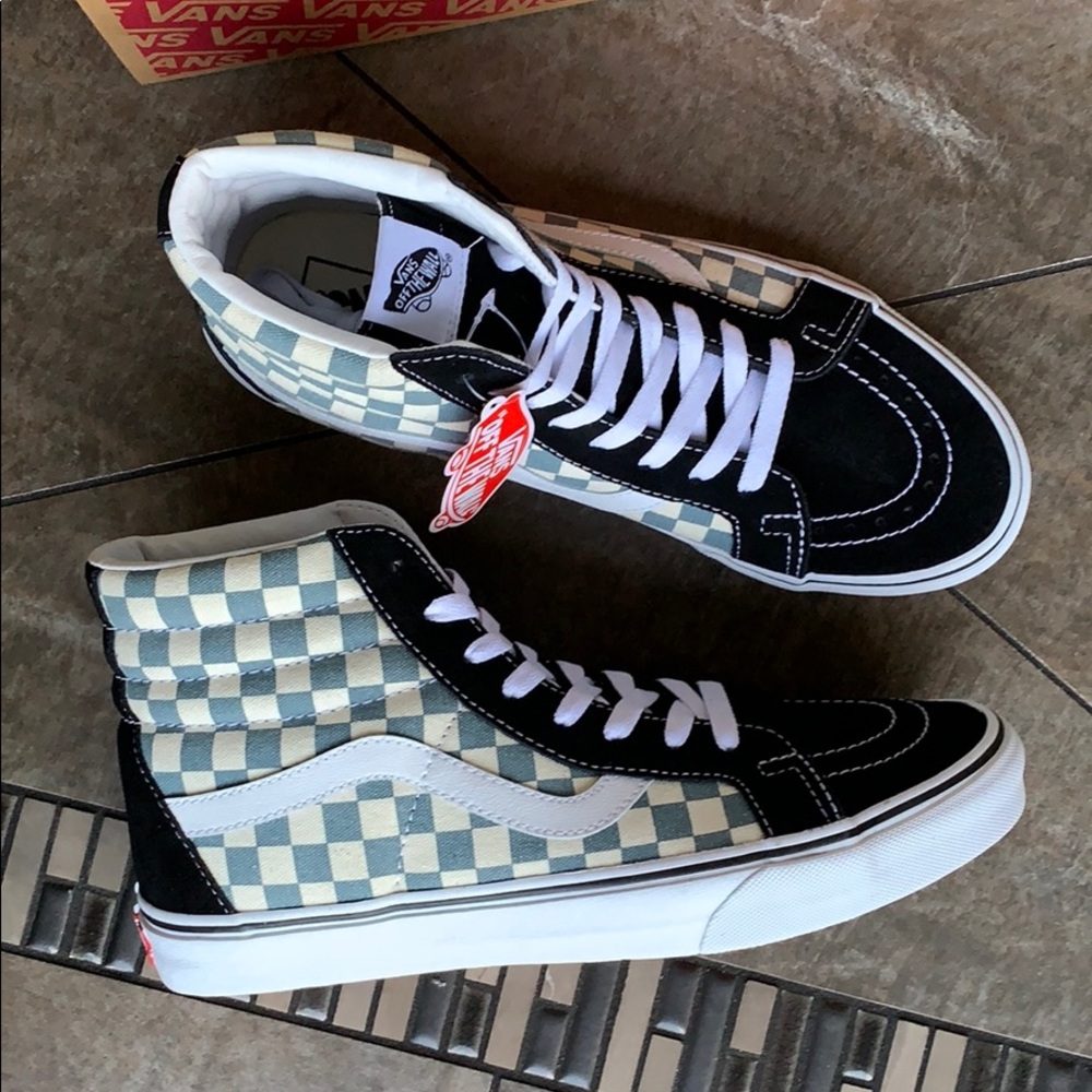 VANS Sk8-Hi REISSUE CHECKERBOARD BLK/Citadel Men’s - Picture 15 of 16